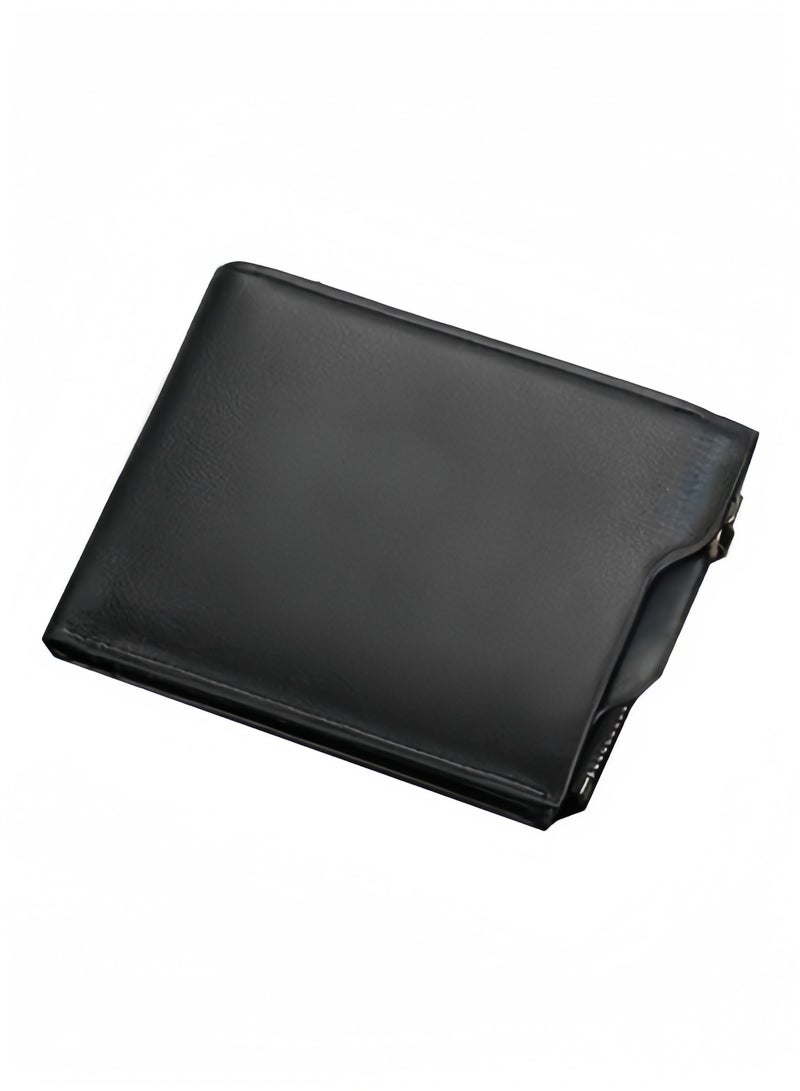 Faux Leather Wallet Black